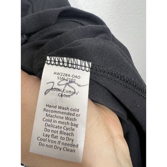 ATM Black Jersey Midi Shirt Dress Large L Button Front Pockets - Picture 4 of 6